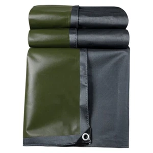 Extra Thick Canvas Tarp 19.4Oz Waterproof UV Resistant Boat Tent Tarpaulin Cover - Picture 1 of 18