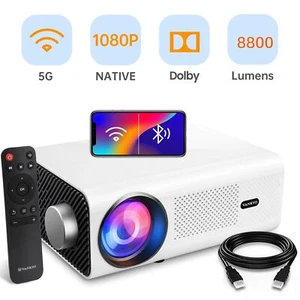 4K Mini Projector Dolby 45000LM 1080P 5G WiFi Bluetooth Movie Video Home Theater - Picture 1 of 14