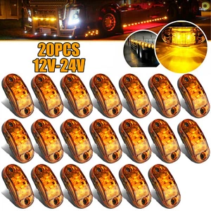 20x Marker Lights 2.5" LED Truck Trailer Oval Clearance Side Light Amber Yellow - Picture 1 of 10