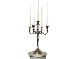 40cm KERZENLEUCHTER SILBER 5-FLAMMIG VERNICKELT KERZENSTÄNDER KANDELABER NEU - Bild 1 von 1