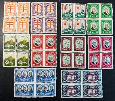 Латвия, Латвия, Sc B56-65; Mi 161-170 MNH/** блок из четырех - Изображение 1 из 2