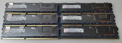 Hynix 24GB 6X4GB 2RX4 HMT151R7BFR4C-G7 PC3-8500R DDR3 Server Memory - Image 1 of 3