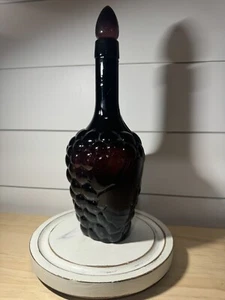 Vintage (Empoli?) Amethyst Purple Grape Glass Decanter - tags: MCM Retro Italy - Picture 1 of 6