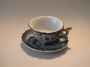 VINTAGE 50er JAHRE MINIATUR DRAGONWARE TASSE UND UNTERTASSE SET - Bild 1 von 6