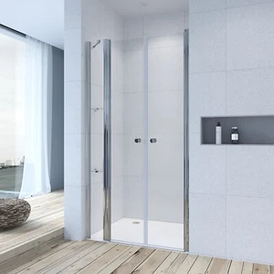 Pendeltür Nischentür Nano Glas Duschwand Dusche Schwingtür mit Acryl-Eckregale - Bild 1 von 13