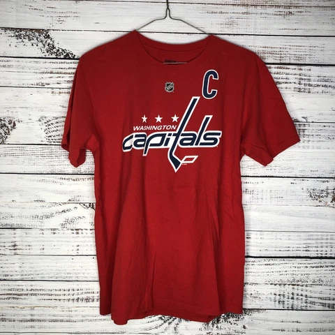 Reebok Washington Capitals Alexander Ovechkin T-Shirt NHL Captain Red Size Large Cover