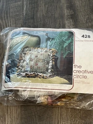Vintage Creative Circle #428 Needlepoint Ribbon Pillow Kit - Bonnie Williamson  - Image 1 of 4
