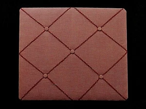 PADDED FABRIC BULLETIN BOARD-Red & White Plaid, Red Zig-Zag Cording, Rectangular - Picture 1 of 8