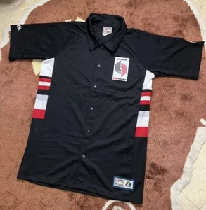 Camisa De Colección Portland Trail Blazers Calentamiento Botón Medio NBA Madera Dura Clásicos - Imagen 1 de 11