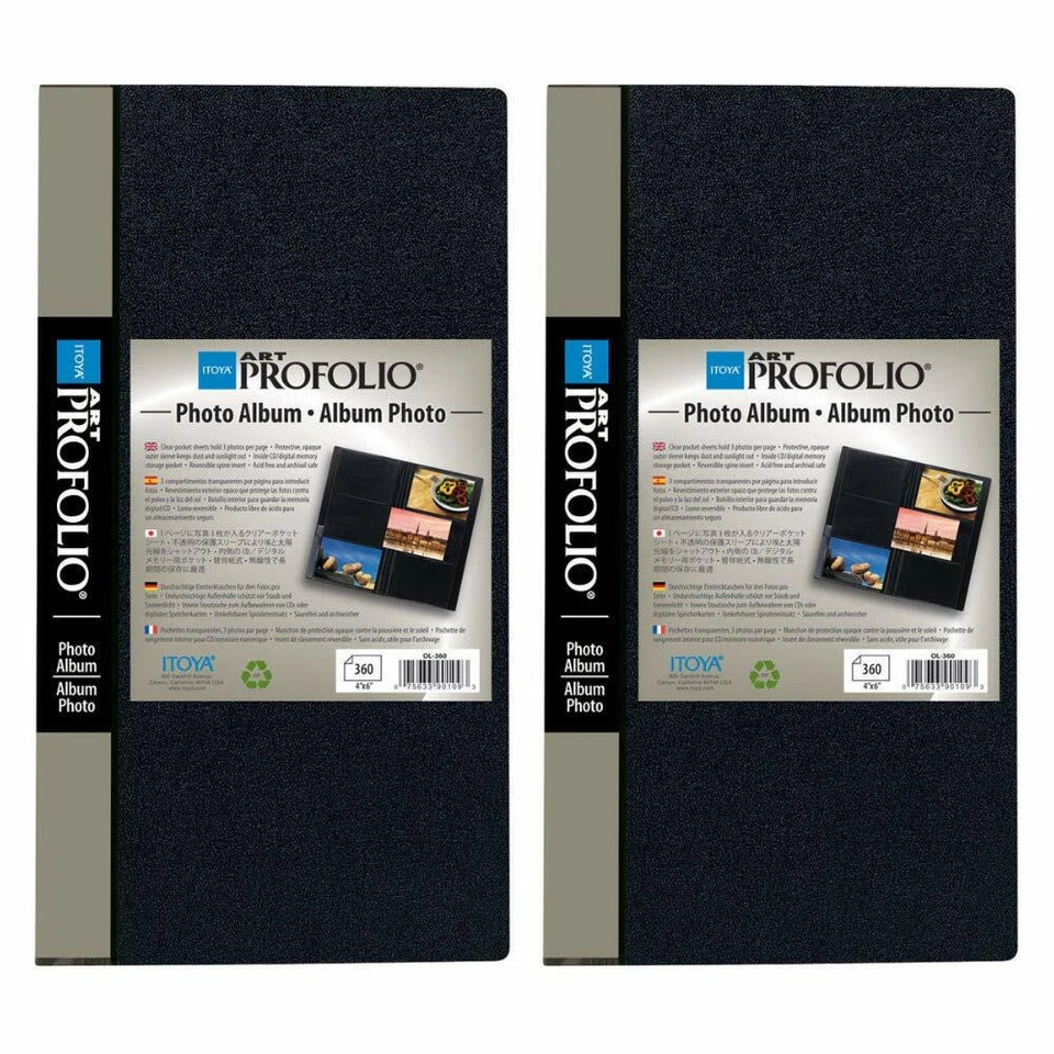 Itoya 艺术作品集相册可容纳 360 4 x 6 张照片每页可容纳 3 张 - 2 PK — 第 1/1 张图片