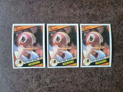 (3) 1984 Topps Football Joe Theismann #390 - Washington Redskins - Image 1 of 2