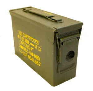Military Surplus 30 Cal Munitionsdose M19A1 30 Kaliber 7,62 mm Stahl Aufbewahrungsbox sehr guter Zustand - Bild 1 von 3