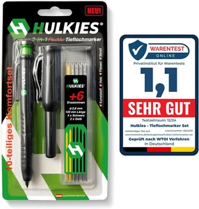 3-in-1 Tieflochmarker Set mit 6 Minen, Bleistift Holz Kunststoff Metall, Fliesen - Bild 1 von 7