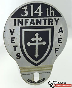 314o Regimiento de Infantería A. E. F. Emblema de Veteranos Insignia - Imagen 1 de 3