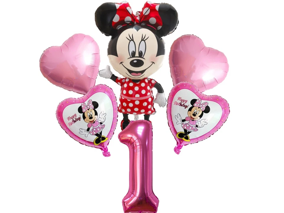 Minnie Mouse Balloons 1st Birthday Party Decorations Age 1 Pink Girls Kids - Image 1 of 1
