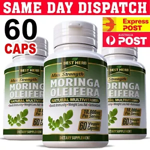 1 X Moringa Oleifera 10000mg 60 Capsules Best Herb Premium Quality Free post - Picture 1 of 3