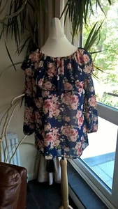 Neue Markenlose Damen Blumen Bluse Gr. 8 - Bild 1 von 3