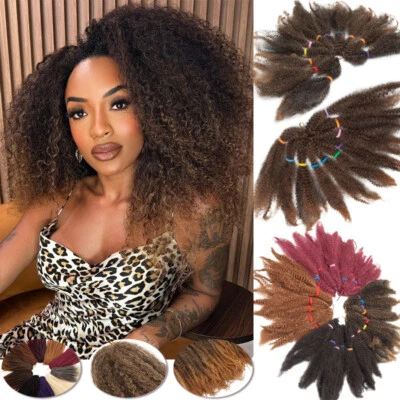 S-NOILITE 100% Natural As Human Afro Kinky Hair Extension Marley Curly Twist Crochet Braid