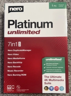 Nero Platinum Unlimited | Video Editing 7 IN 1 SUITE NIB 4K Video Multimedia - Image 1 of 3