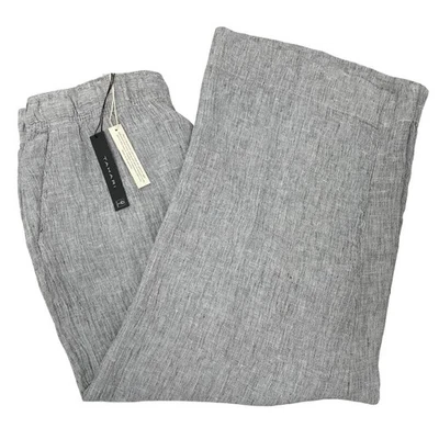 NEW Tahari Womens Size XL Linen Wide Leg Pants Gray Minimalist Quiet Luxury - Image 1 of 4