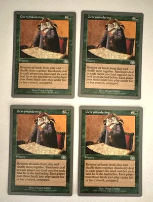 MTG X4 * Gerrymandering X4 NM+ / NP  Unglued  Playset Regular  SellbyCyn - Image 1 of 4