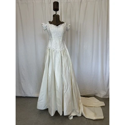 Vestido de novia Christo’s para mujer pequeño marfil seda Shantung vintage  Foto 1 de 4