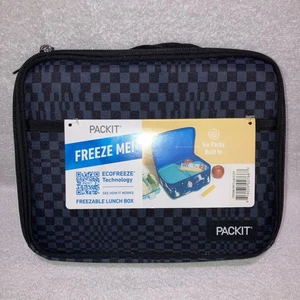 Fiambrera congelable aislada PackIt carcasa blanda azul negro a cuadros - Imagen 1 de 2