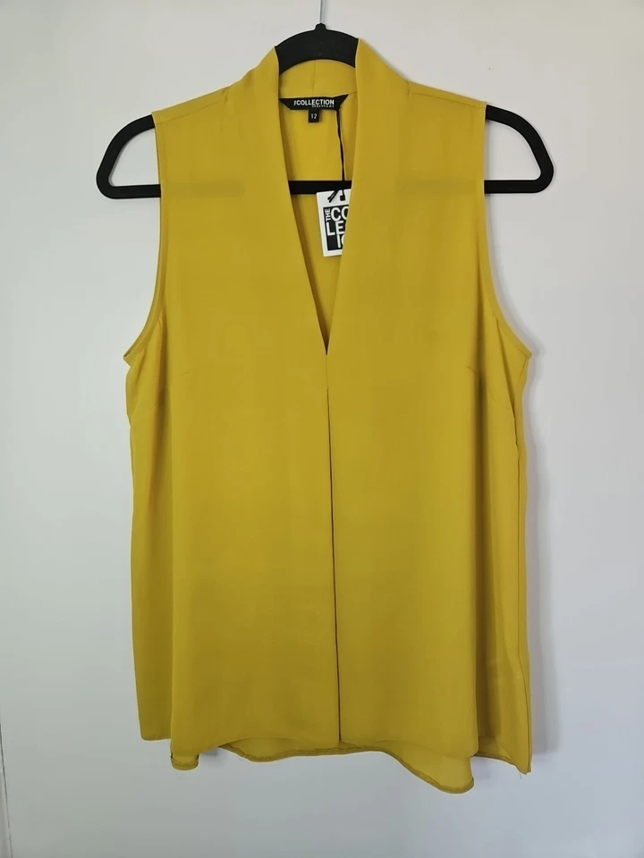 Mustard Yellow Sleeveless Top Size 12 NEW BNWT Women's Debenhams - Image 1 of 4