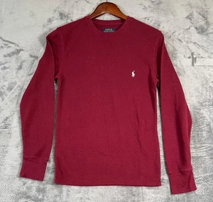 Polo Ralph Lauren Men's Waffle-Knit Thermal Sleep Shirt Size Small Burgundy Red - Picture 1 of 7