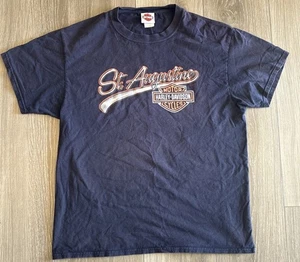 Harley-Davidson Shirt Herren Large St Augustine Florida Adamec Motorrad Tee Schwarz - Bild 1 von 8