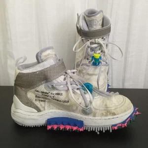 Zapatillas de baloncesto BLANCAS APAGADAS Virgil Abloh NIKE AIR FORCE 1 Mid con cordones EE. UU. 6 - Imagen 1 de 14