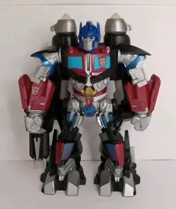 2008 Optimus Prime Mega Power Bot Transformers Jet Power Light-Up Talking 11" - Picture 1 of 9