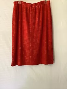$395.00 Colección St. John Mujer Falda Midi Elástica Línea A Naranja Rábano Talla 12 - Imagen 1 de 6
