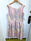NWT Eliza J Fit and Flare Dress Pink Grey Floral Sleeveless Sz 12 Spring Summer