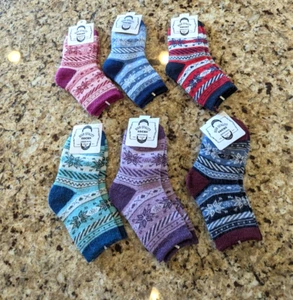 High Quality Kids Wool Socks 6 Pairs Multicolor shoe size youth 8-12 - Picture 1 of 9