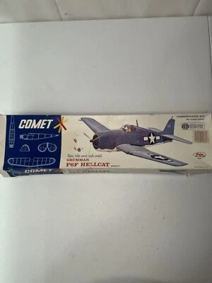 Comet Giant Scale Balsa Wood Flying Model Kit Grumman F6F-3 Hellcat New - Image 1 of 4