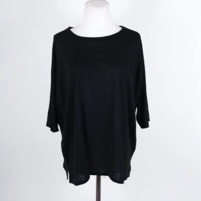 Stella Carakasi Charcoal Gray Pullover Shirt Cold Shoulder Short Sleeve Hemp XS Foto 1 de 4