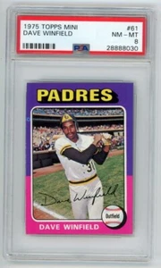 Topps Mini #61 1975 Dave Winfield San Diego Padres Salón de la fama PSA 8 casi nuevo-como nuevo - Imagen 1 de 2