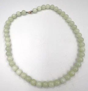 Antique Chinese Natural Celadon Jade Necklace Hand Carved Art Deco Circa 1920 - Picture 1 of 12