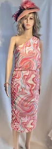 Awesome One shoulder mesh midi dress, NWT, size Large. Trending/slinky/draped - Picture 1 of 11