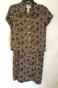 Olivia Rose 2 Piece Jacket Dress Set Size 6 Leopard Print - Shift & Short Sleeve - Picture 1 of 8