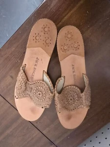 Jack Rogers Thompson Slide brown Size 9 Slip On, Sandal, Leather - Picture 1 of 4