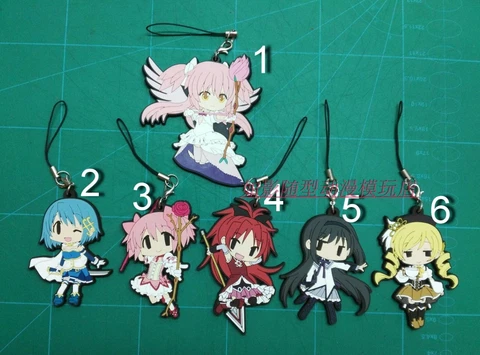 Anime Puella Magi Madoka Magica Magia Record Rubber Strap Keychain KeyRing Charm Cover