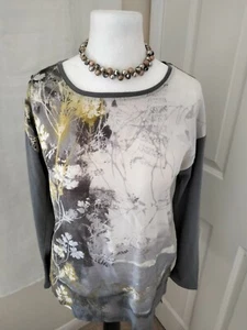 White Stuff Galoppierende Pferde Top Langarm grau Gr. UK 10 sehr guter Zustand  - Bild 1 von 9