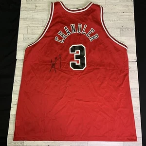 Autographed TYSON CHANDLER #3 Chicago Bulls Champion Jersey Sz 52 Rookie - Picture 1 of 9