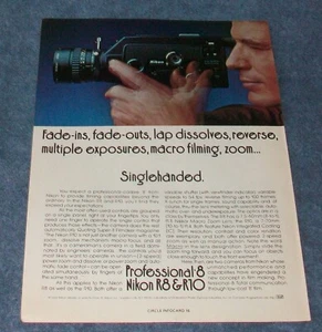 1977 Nikon R8 & R10 Super-8 Movie Camera Vintage Ad "Fade-ins, Fade-outs..." - Picture 1 of 1