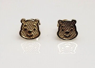 Aretes Winnie The Pooh de oro amarillo de 14 k de Disney Foto 1 de 4