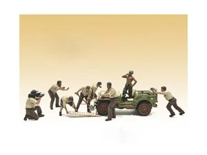 "4X4 MECHANIC" 8 PC FIGURE SET 1/18 AMERICAN DIORAMA 18011-12-13-14-15-16-17-18 - Picture 1 of 9