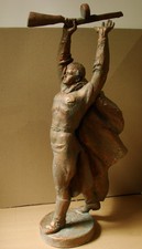 Ukrainian Russian Soviet Statue GARDEN sculpture girl soldier WW2  unique    