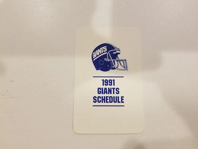 New York Giants 1991 NFL Football Pocket Schedule - Team - Image 1 of 2